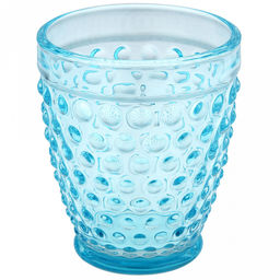 Сидней Стакан стеклянный 320мл, д8,5см, h10,3см, рельефное, цветное стекло, цвет - лазурный (Китай) Цена указана за штуку. В коробке 6 штук.