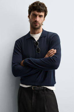 KNIT COTTON-SILK POLO SHIRT - Zara фото 6