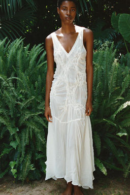 SEMI-SHEER TEXTURED DRESS