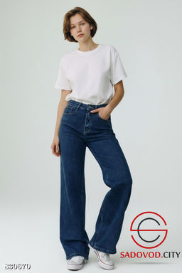 Джинсы широкие с высокой посадкой