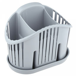 Подставка для столовых приборов пластмассовая 18,7х11,3х14,8см, светло-голубой (Россия)