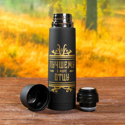 Подарочный набор туристический Лучшему в мире отцу: термос 500 мл, кружка 2 шт. - Сима-ленд фото 5