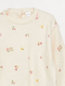 Bisiklet Yaka Uzun Kollu Desenli K?z Bebek Triko Kazak - Waikiki фото 3