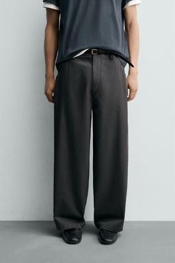 PANTAL?N WIDE  FIT CROPPED / Gris Antracita - Zara фото 2