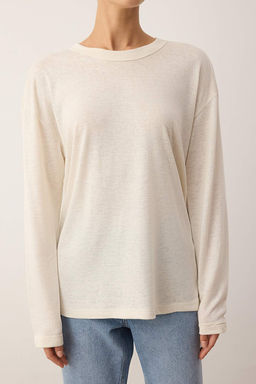 Wardrobe Essentials Kahverengi Bisiklet Yaka Relaxed/Rahat Kal?p Orme T-shirt | TWOAW26TS00010 - Trendyolmilla фото 9