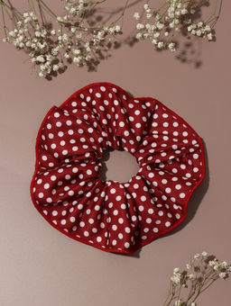 Цена за 3 шт. Резинка для волос "Орбита гранд" горох, 15 см, бело-красный