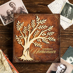 Родословная книга Семейная летопись, с деревянным элементом, 84 страницы, 24.5 х 23 х 4 см