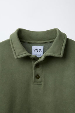 POLO SWEATSHIRT WITH LABEL - Zara фото 4