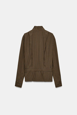CHECK COTTON SHIRT WITH BOW ZW COLLECTION - Zara фото 19