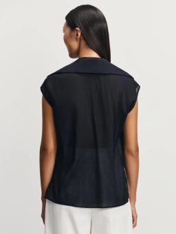 Блузка из жатой ткани с отложным воротником / Zarina  фото 5