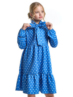 Платье подростковое в горох UD 7014 св.голубой горох - Mini maxi фото 18