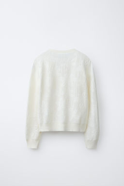CHAQUETA PUNTO JACQUARD / Blanco - Zara фото 2