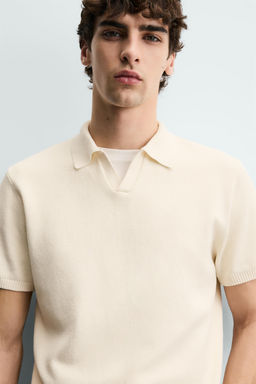 TEXTURED KNIT POLO SHIRT - Zara фото 5
