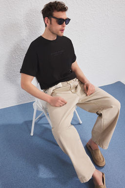 TRENDYOL MAN Haki-Siyah Oversize/Genis Kesim 2li Paket Yaz? Bask?l? %100 Pamuk T-Shirt TMNSS25TS00211 - Trendyolmilla фото 3
