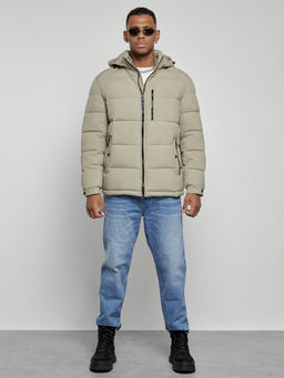 Куртка спортивная мужская зимняя с капюшоном светло-зеленого цвета 8362ZS - Wonderrman фото 2