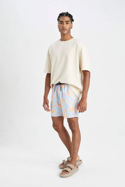 Короткие шорты для плавания стандартного кроя с рисунком - Defacto фото 2