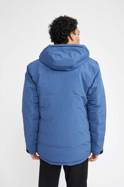 Водоотталкивающее водонепроницаемое пальто приталенного кроя DeFactoFit с флисовой подкладкой и капюшоном  фото 8