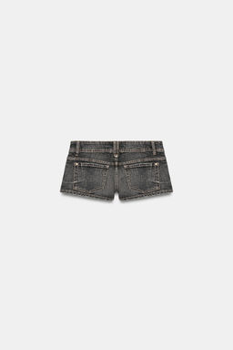 SHORTS MINI DENIM TRF TIRO BAJO / Negro - Zara фото 7