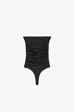 RUFFLED POLYAMIDE BANDEAU BODYSUIT - Zara фото 6