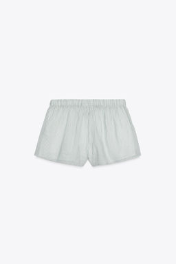 STRIPED GAUZE PYJAMA SHORTS - Zara фото 7