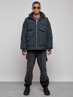 Куртка - жилетка трансформер 2 в 1 мужская зимняя темно-синего цвета 2409TS - Mtforce фото 2