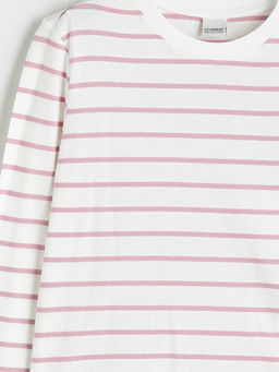 Bisiklet Yaka ?izgili K?z ?ocuk Ti??rt