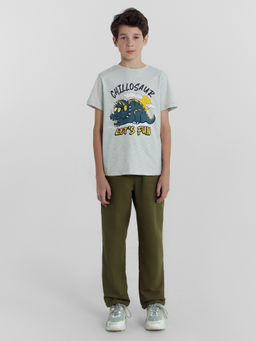 Брюки для мальчиков в серо-зеленом цвете