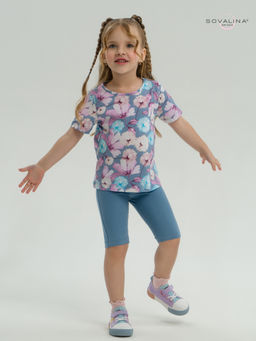 Костюм Актив лиловые одуванчики-деним - Sovalina фото 15