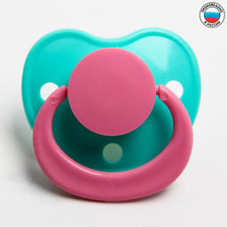 Соска-пустышка латексная ортодонтическая Нежность с кольцом, от 0 мес., цвета МИКС