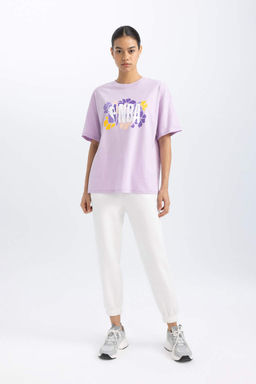 DeFactoFit Футболка Oversize с круглым вырезом и короткими рукавами NBA Wordmark  фото 3