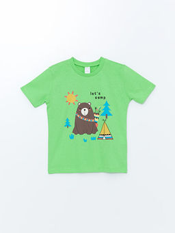 Bisiklet Yaka K?sa Kollu Bask?l? Erkek Bebek Ti??rt