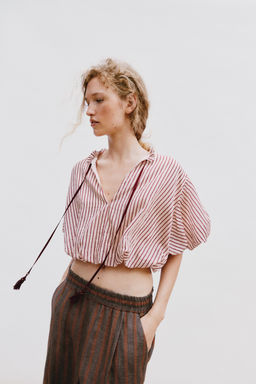 CUERPO GLOBO RAYAS LAZADA / Crudo / Granate - Zara фото 6