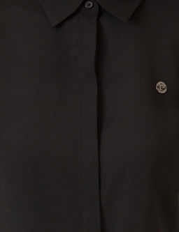 Siyah Slim Fit Dokuma Elbise