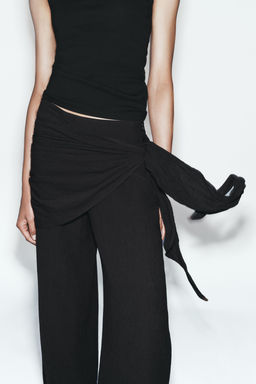 PANTAL?N ANCHO PA?UELO / Negro - Zara фото 5