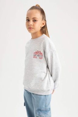 Толстовка оверсайз с круглым вырезом для девочек Disney Mickey & Minnie - Defacto фото 5