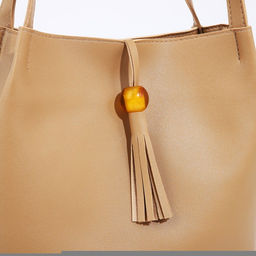 Сумка - мешок женская на магните, 25×10×26 см, бежевая