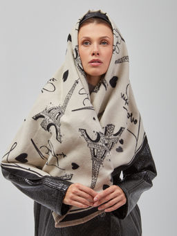 В составе шерсть и кашемир! теплый двусторонний палантин - Tantino фото 9