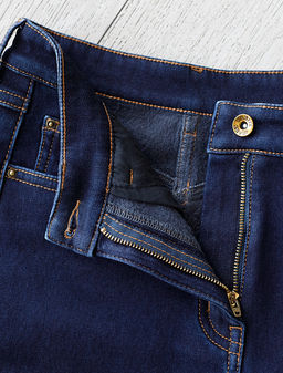 Джинсы-трубы из эластичного денима на флисе - Vilatte фото 5