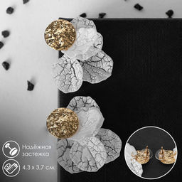 Серьги ассорти «Ветер», бабочка, малые, белые в золоте