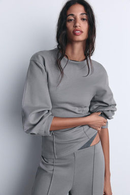FITTED INTERLOCK SWEATSHIRT - Zara фото 9