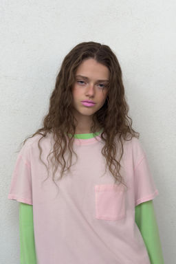 CAMISETA OVERSIZE BOLSILLO / Rosa - Zara фото 8