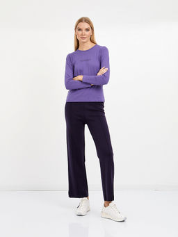 брюки женские прямого кроя в фиолетовом цвете