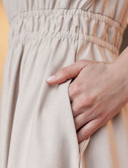 VILATTE / Платье из плотного лиоцелла с поясом на резинке  фото 14