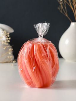 Свеча - цилиндр 9×8 см, 220 г, с нарезкой, персик