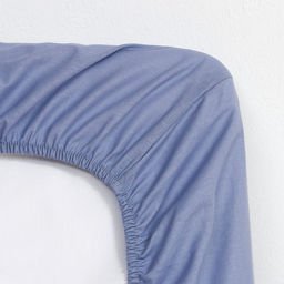 Простыня на резинке Этель 160*200*25, цв.голубой, 100% хлопок, поплин 125г/м2  фото 3