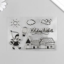 Штамп для творчества силикон «Девочка с корзинкой», 16×11 см