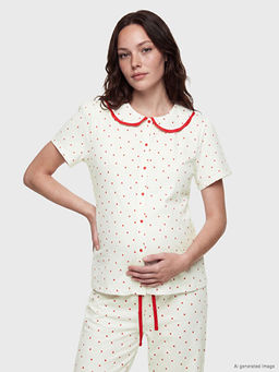 Bebe Yaka Puantiyeli Hamile Pijama Tak?m?