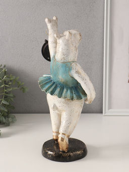 Фигурка-часы настольные полистоун «Бегемот-балерина», 13.5×15×32.5 см