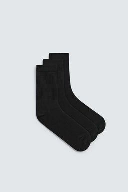 CALCETINES RIB B?SICO PACK 3 / Negro