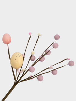 Ветка декоративная, 20 см, пенопласт/бумага, Ветка с розовыми яйцами, Interior Easter - Anna lafarg фото 3